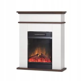 Voľne stojaci krb s funkciou vykurovania, elektrický Warmtec, biely, 1400 W, 70 x 85 x 23 cm